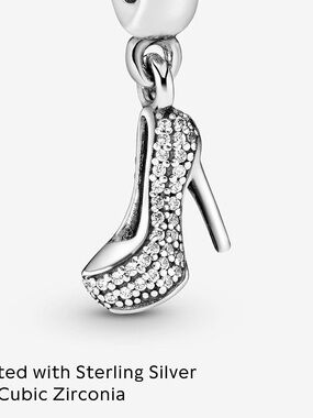 Pandora Retired Sparkling Stiletto High Heel Dangle Charm Pavé Cz